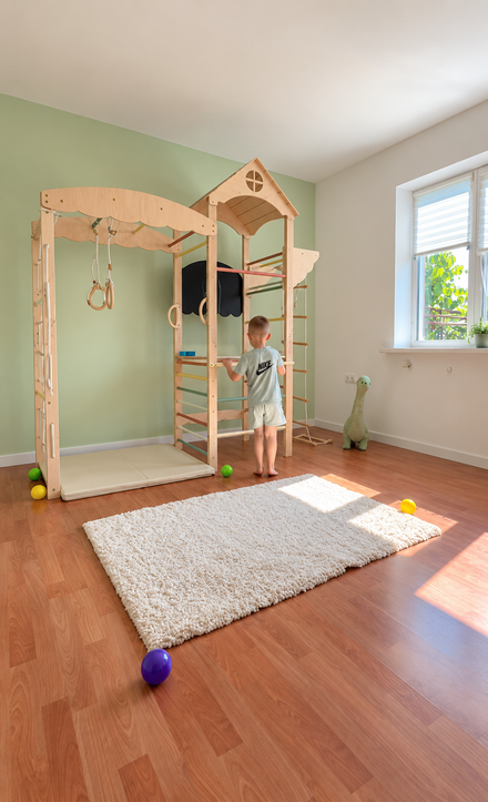 登山、クロール、スライドアクティビティのための幼児向けの屋内プレイジム、7ピース