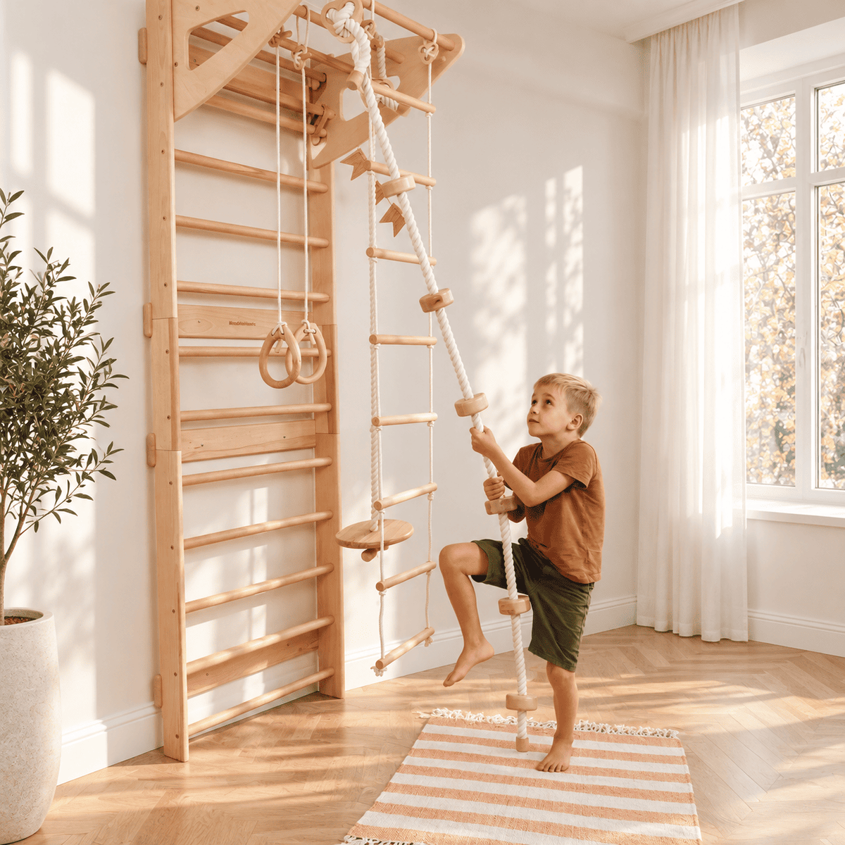 Swedish Wall Gym Set with Accessories