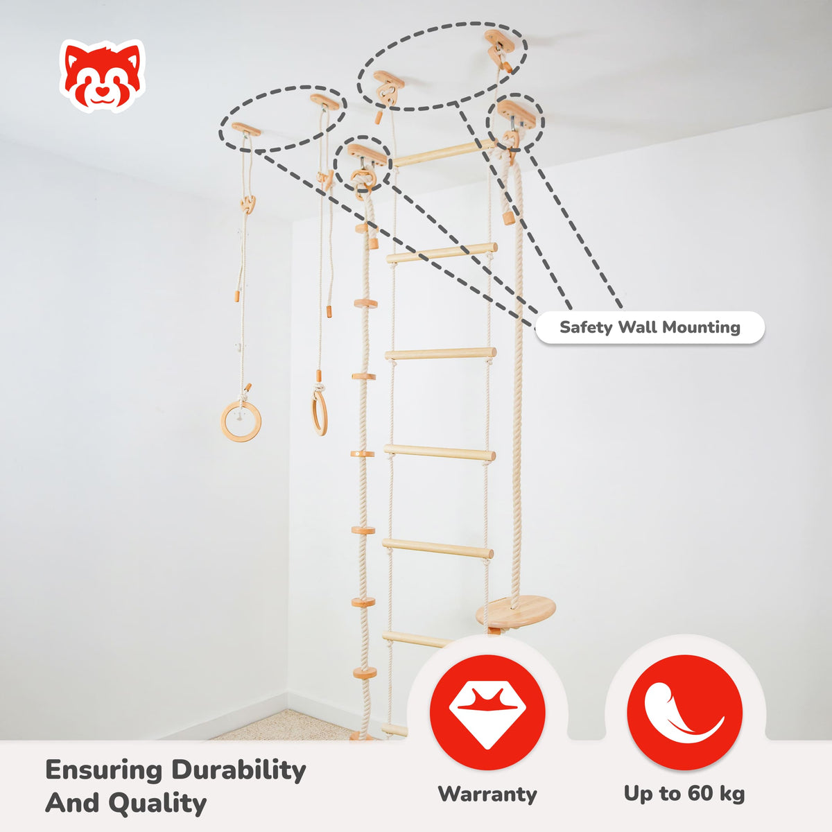 Climbing Ropes Children Kids Climbing Rope – Indoor Playground Rope for Home Gym ...