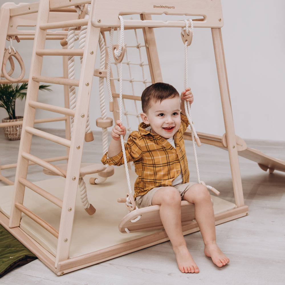 Wooden Rope Swing WoodandHearts - Main Image