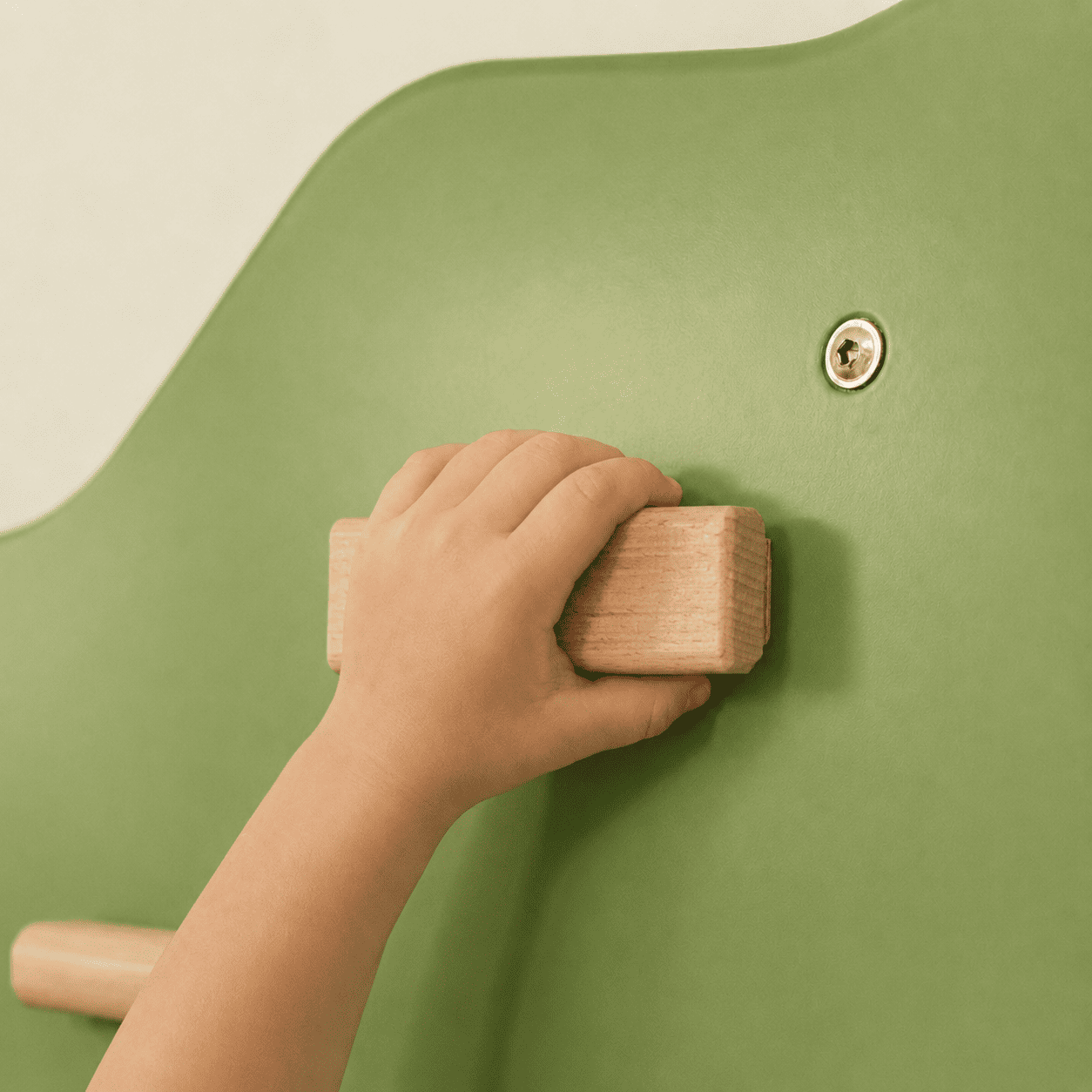 Indoor Rock Wall with Cloud-Shaped Panels & Wooden Climbing Holds for Kids 3-10