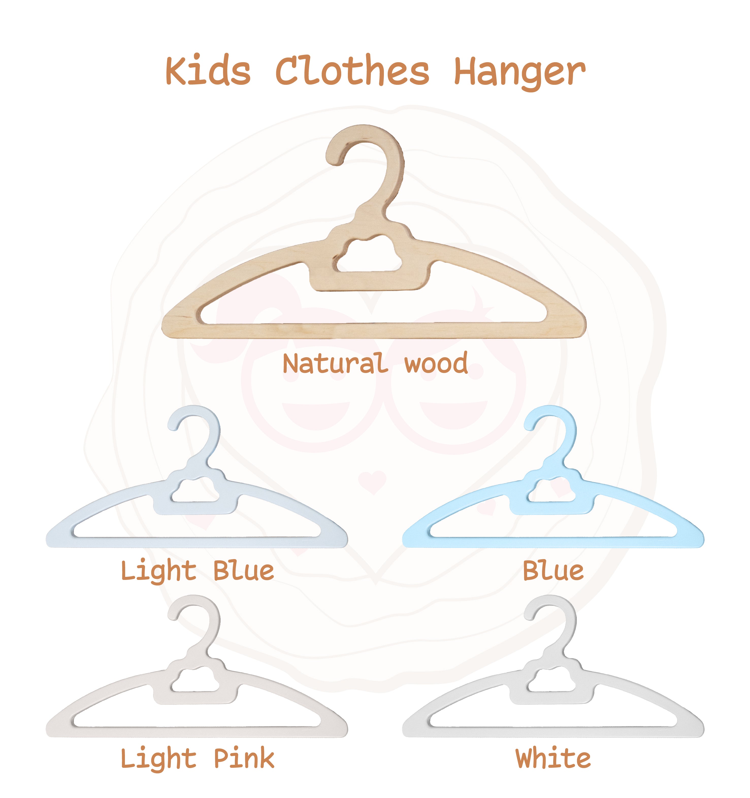 Kids White Wooden Hangers