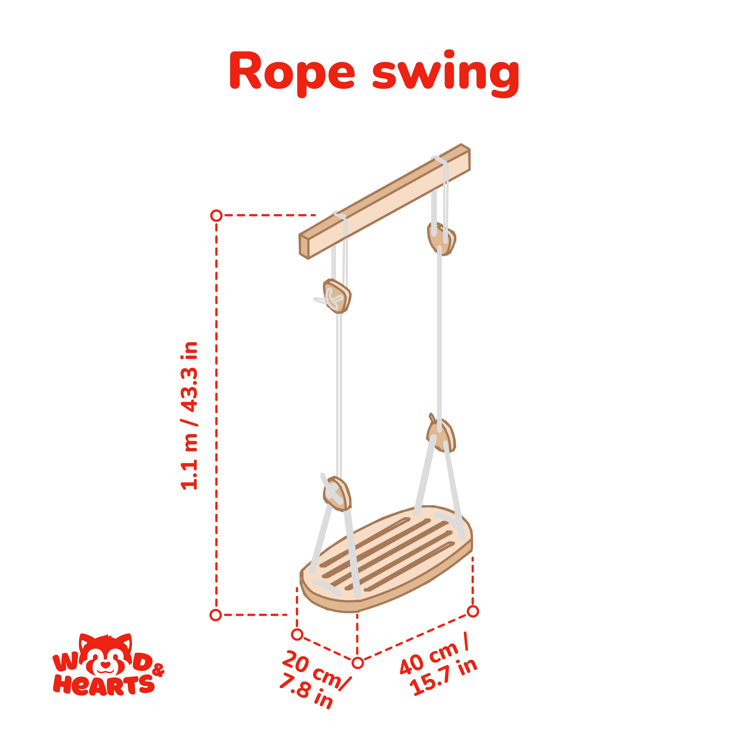 Wooden Rope Swing
