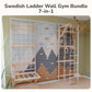 Kids Swedish Ladder Wall Gym 7-in-1 Bundle