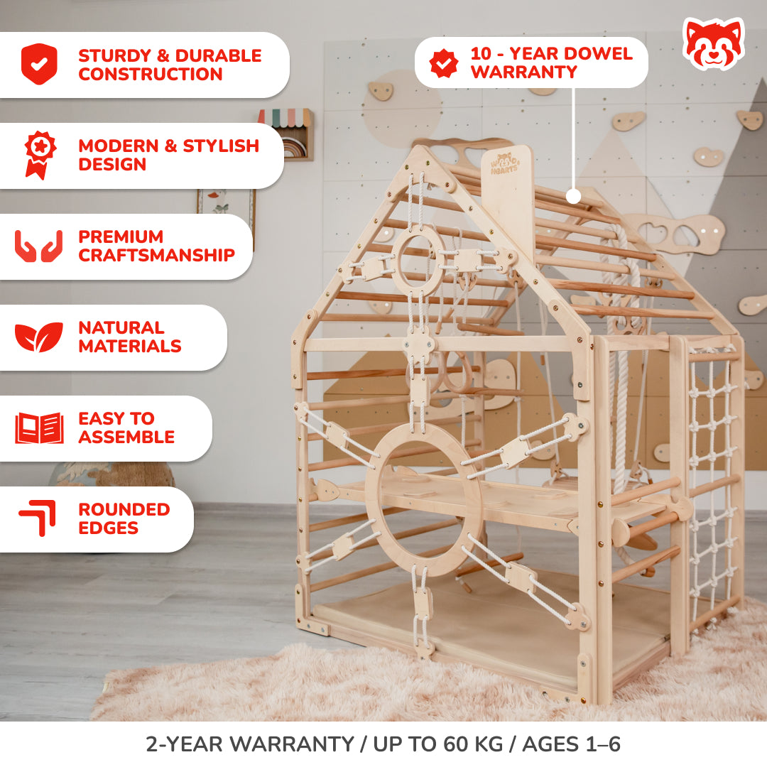 Kids Play Set, 6-in-1 Playhouse Climber Bundle