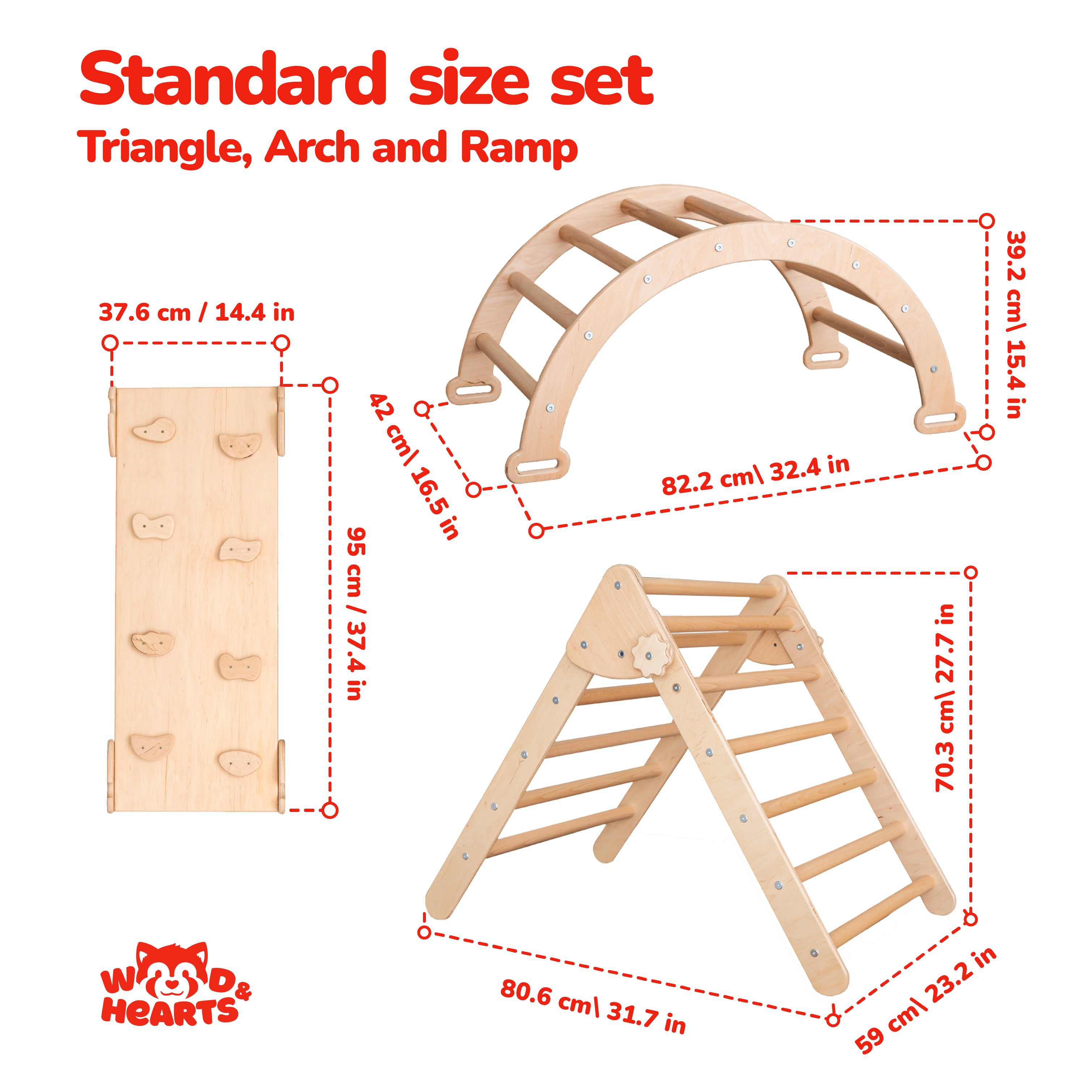 Montessori Climbing Set of 3 - WoodandHearts