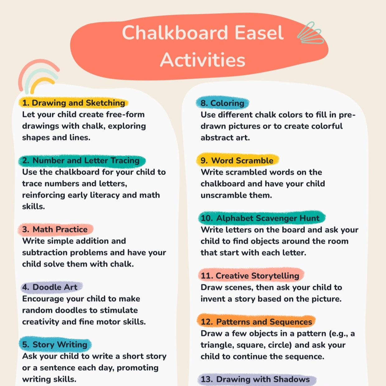 Easel Activities for Preschoolers