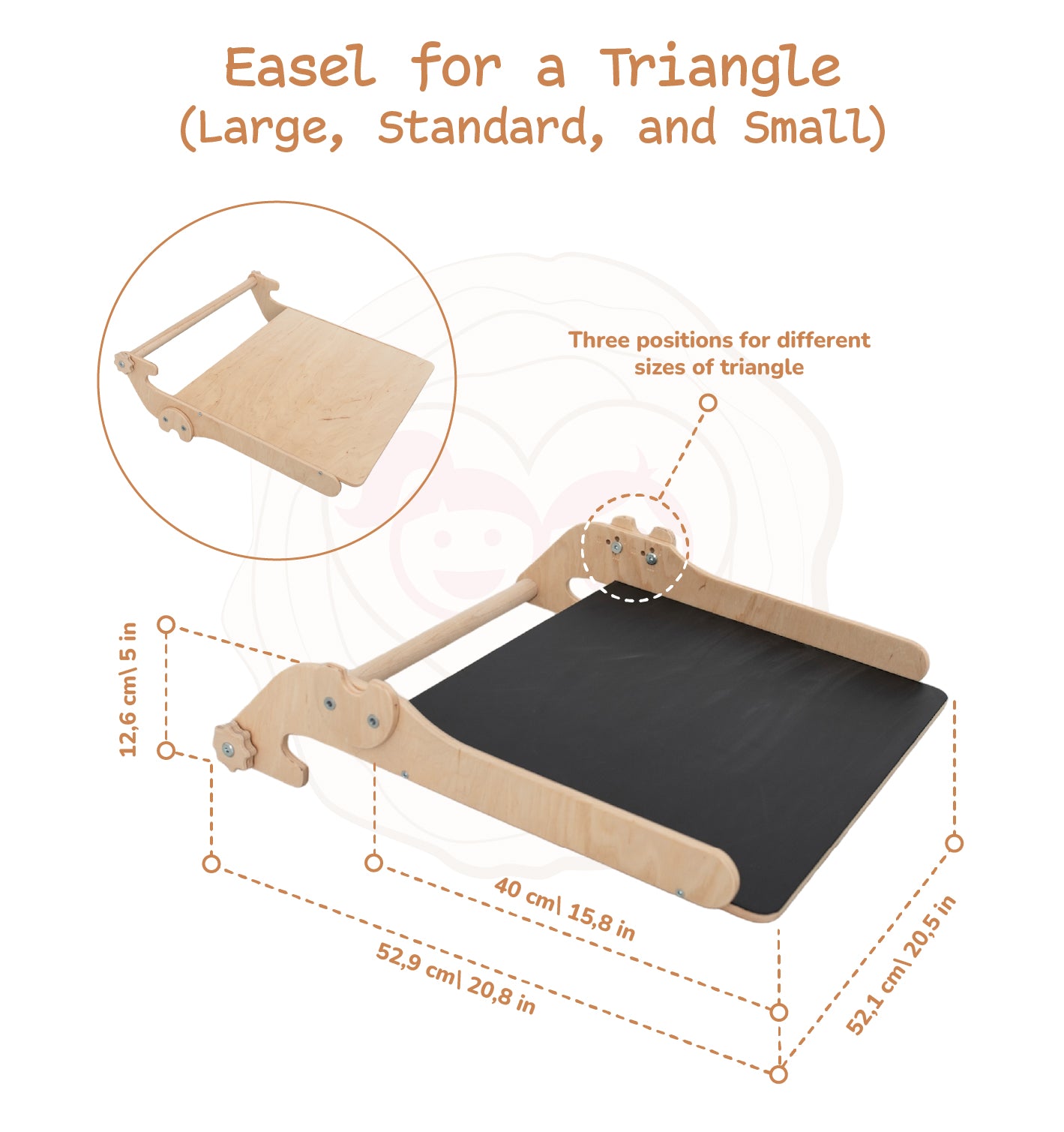 Wooden Easel for Montessori Triangle