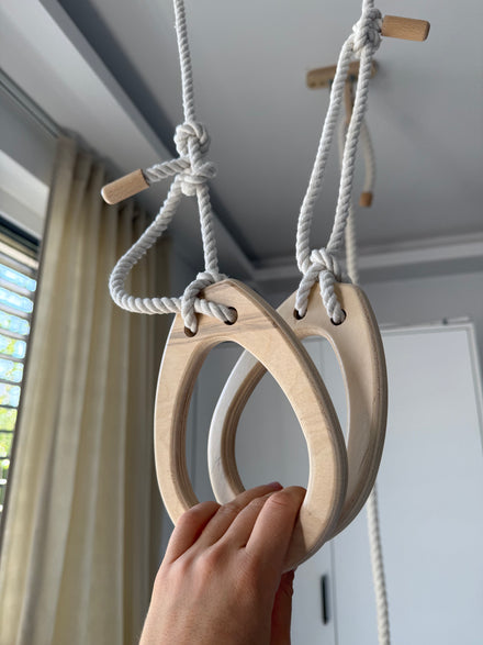 Ceiling Mounted Wooden Rings