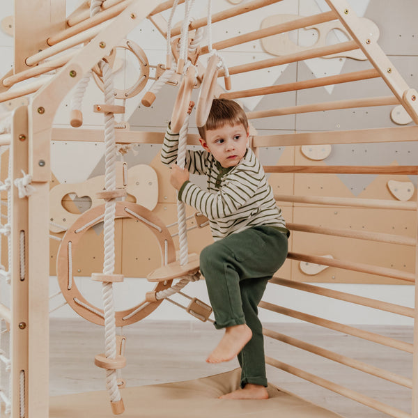 Wood and Hearts Wooden Toddler Climbing Playhouse, Ages 1–6