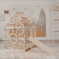 Wood and Hearts Wooden Toddler Climbing Playhouse, Ages 1–6