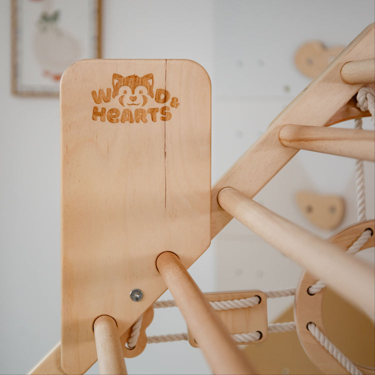 Wood and Hearts Wooden Toddler Climbing Playhouse, Ages 1–6