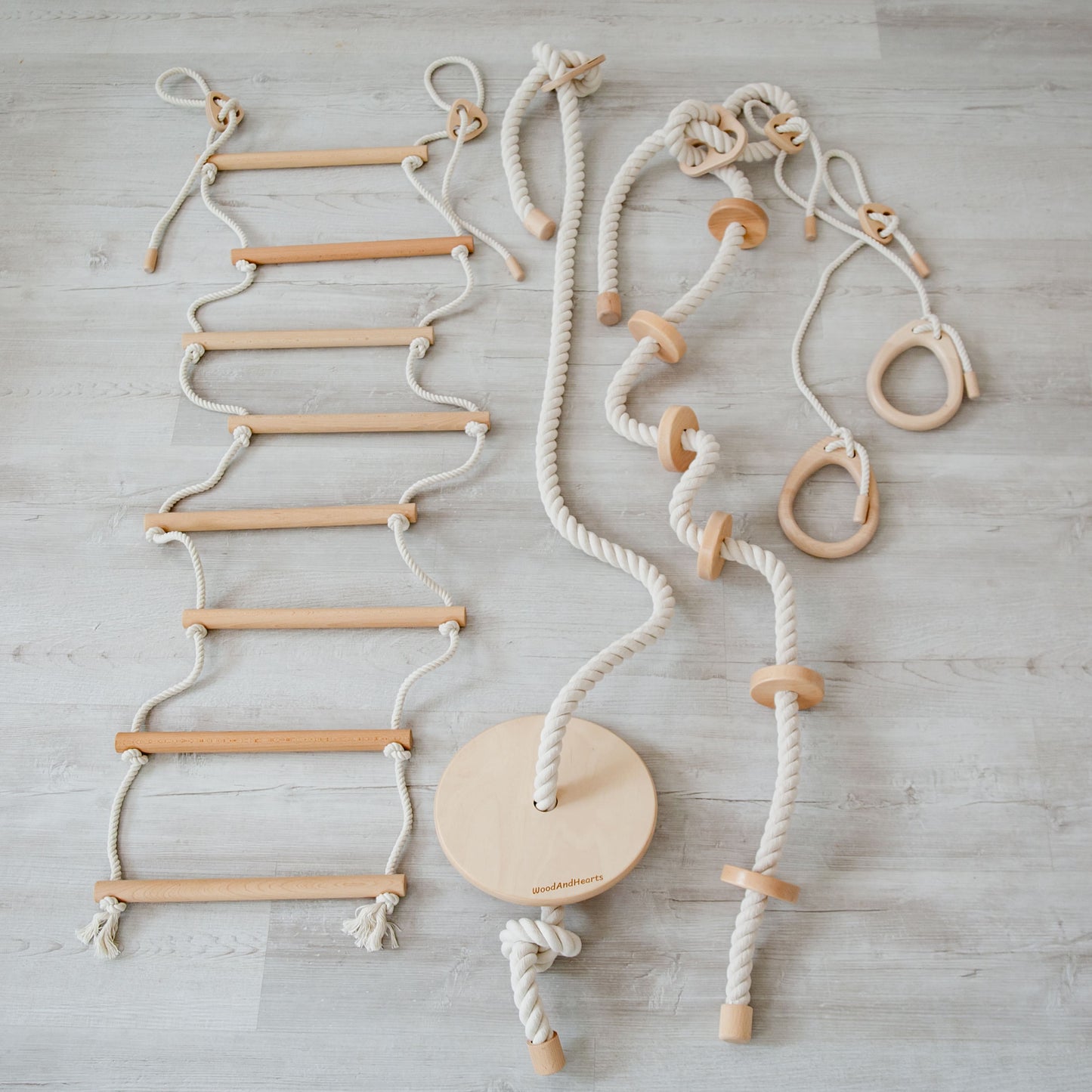 Kids Swedish Ladder Wall Gym 7-in-1 Bundle