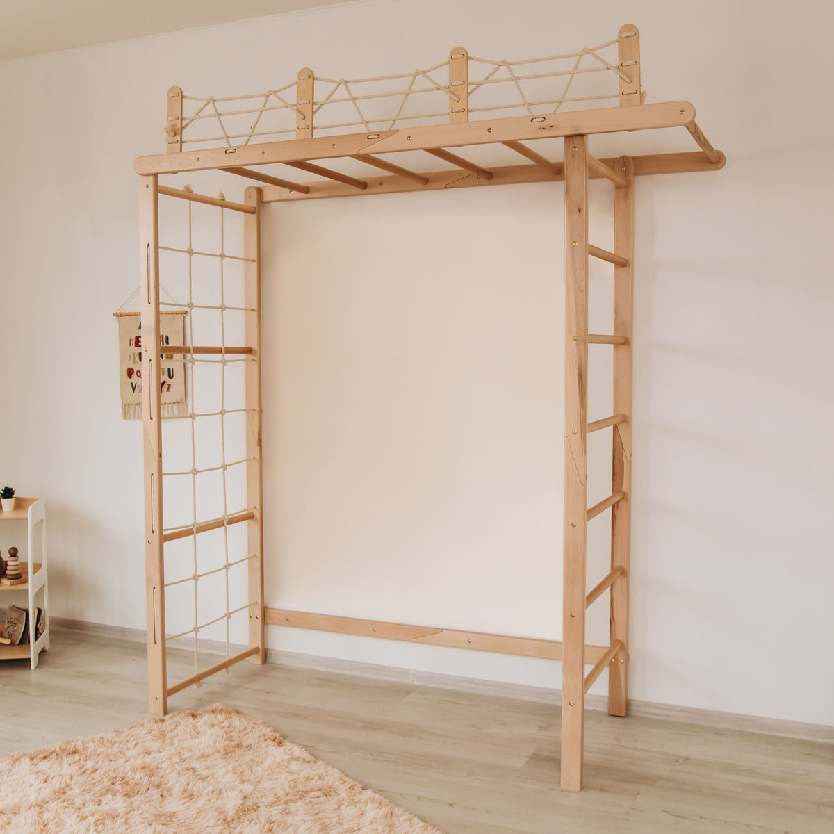Monkey Adding Frame Wooden Climbing Frame with Monkey Bars for Kids – woodandhearts