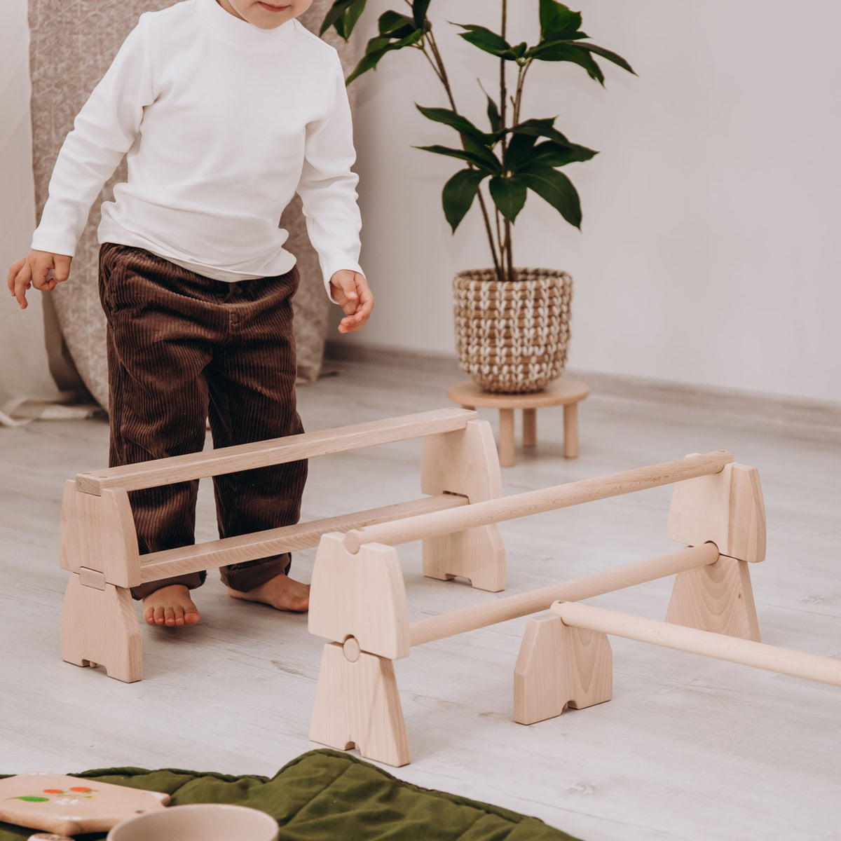 Balance Beam Set - Wooden Balancer - WoodandHearts