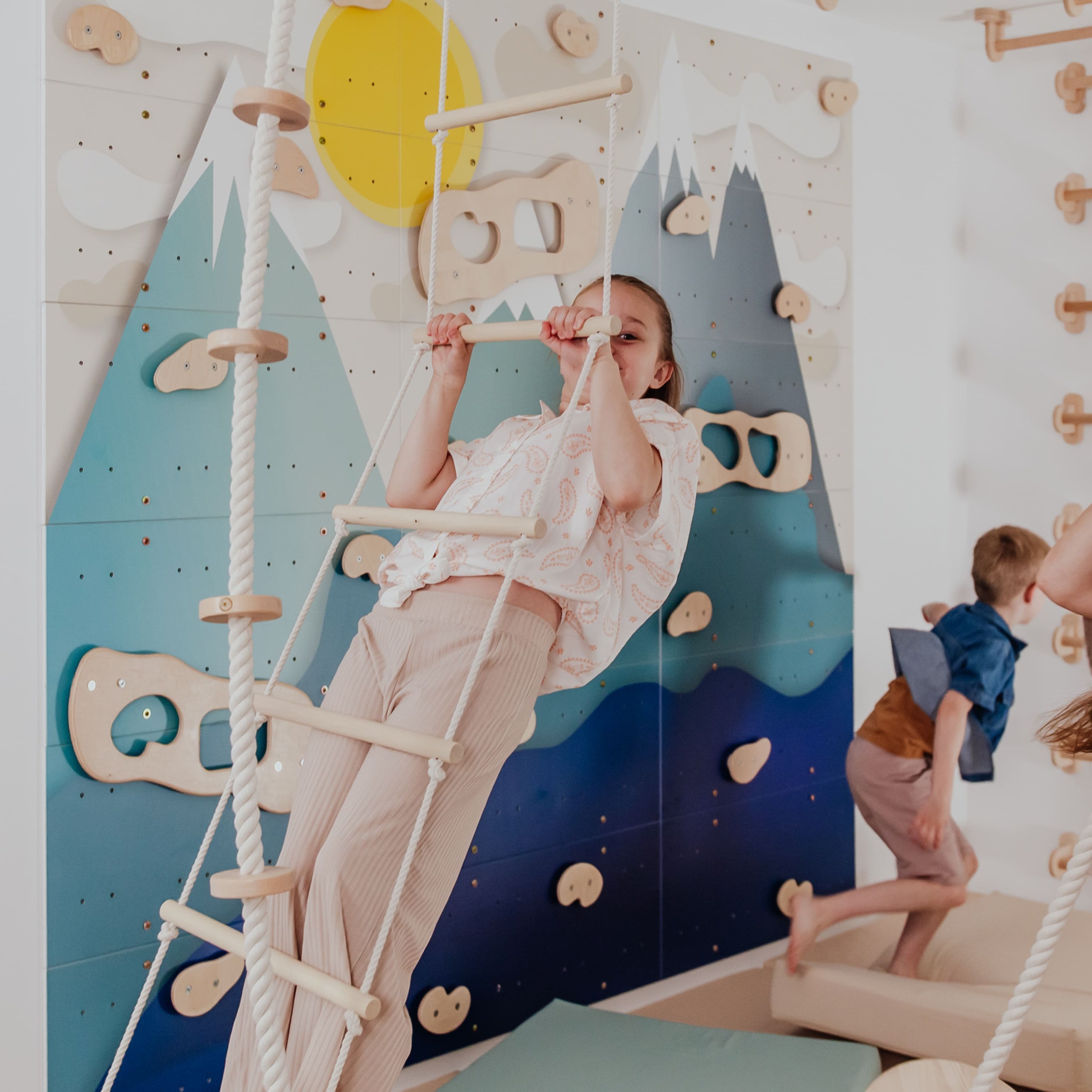 Kids Climbing Ropes