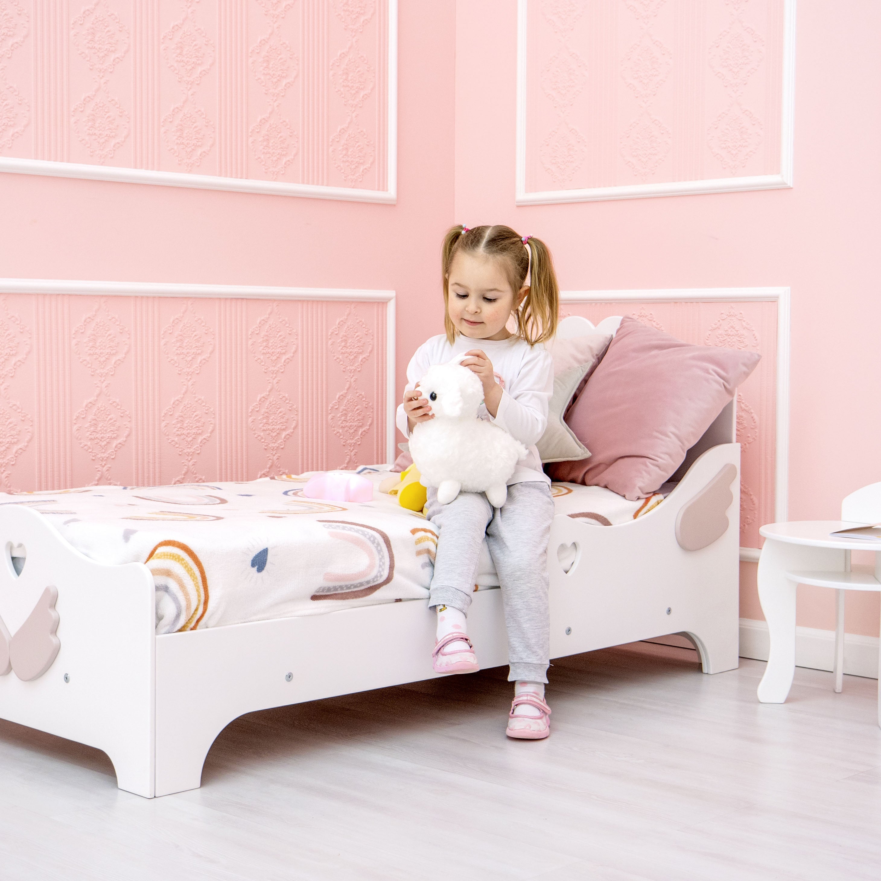 Toddler House Bed on Legs Children Bed With Rails, Toddler Bed for