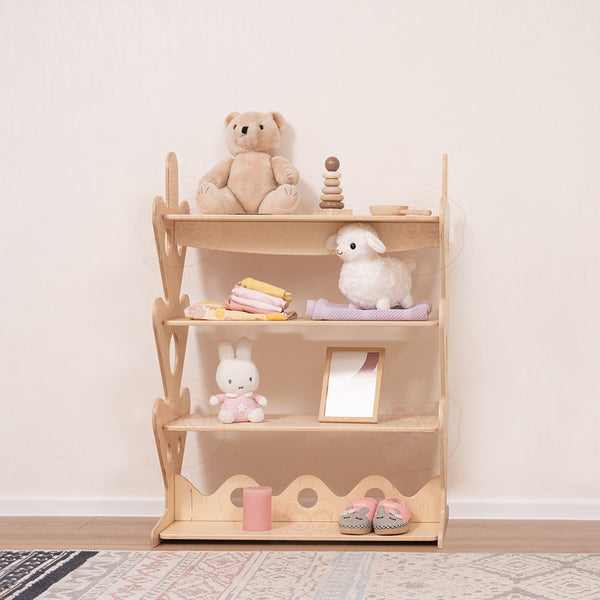 Montessori Floor Organizer, 3 Tier Bookshelf for Kiddos - WoodandHearts