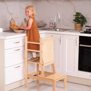 Step stool with back Montessori tower Children table the Learning tower -  Shop WoodAndHearts Kids' Furniture - Pinkoi