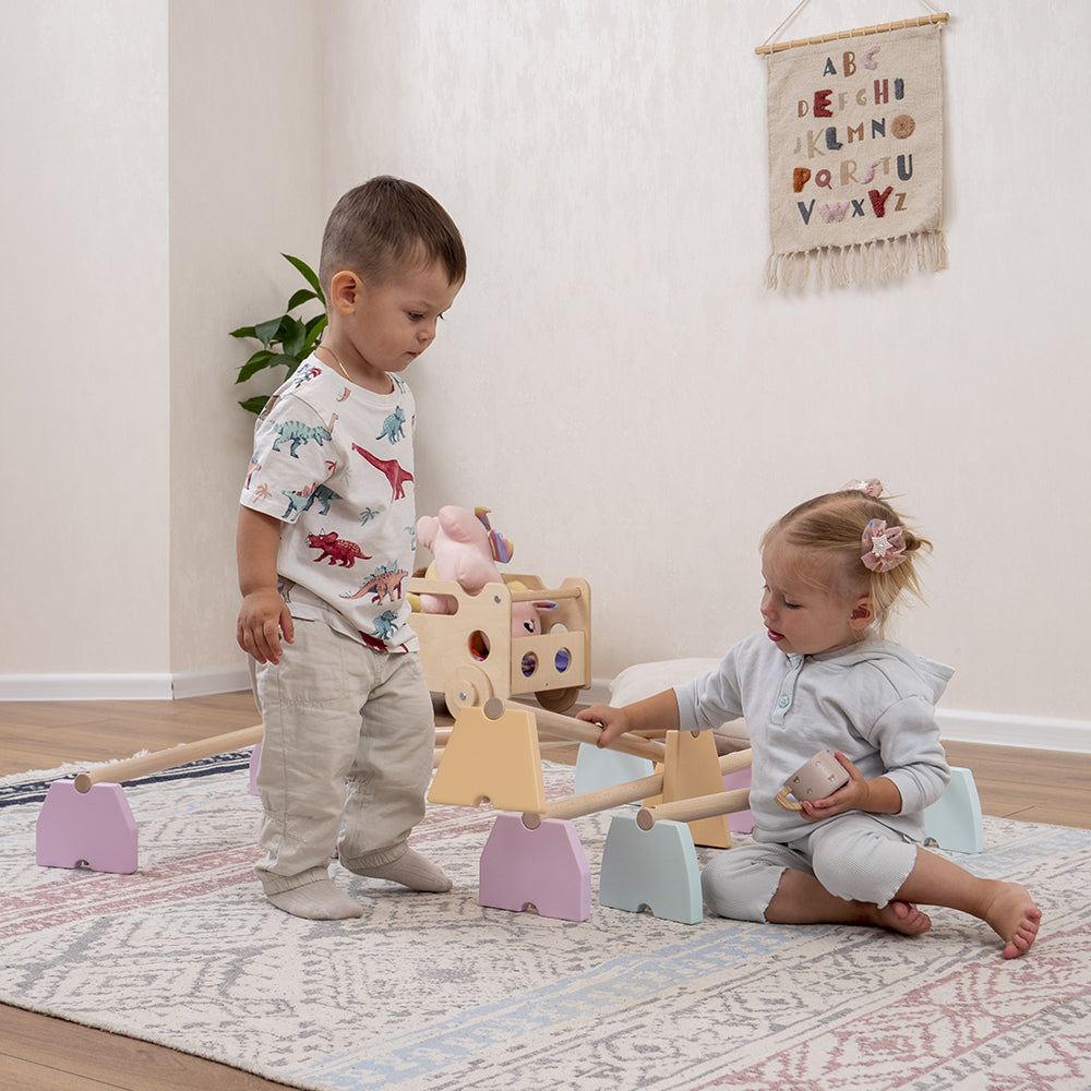 Balance Beam Set - Wooden Balancer - WoodandHearts