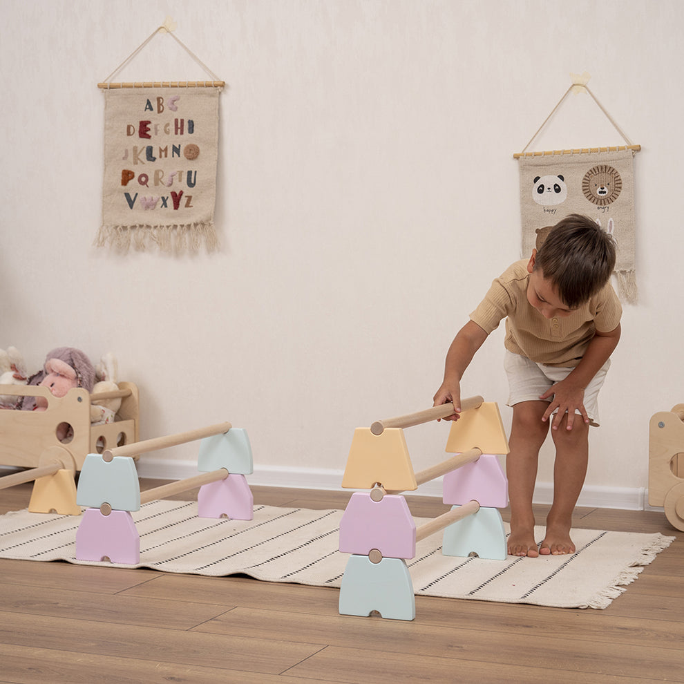 Balance Beam Set - Wooden Balancer - WoodandHearts