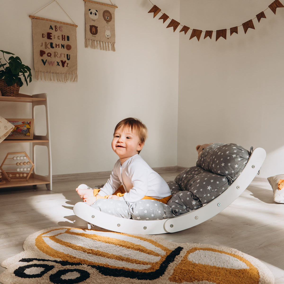 Kids Timber Rocker Wooden Baby Rocker – 2-in-1 Swing and Climbing Set – woodandhearts