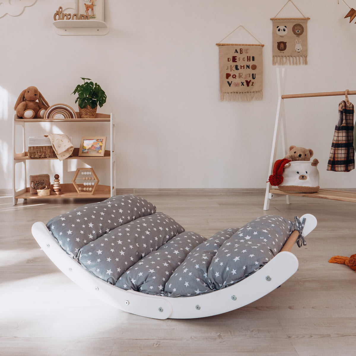 Kids Timber Rocker Wooden Baby Rocker – 2-in-1 Swing and Climbing Set – woodandhearts