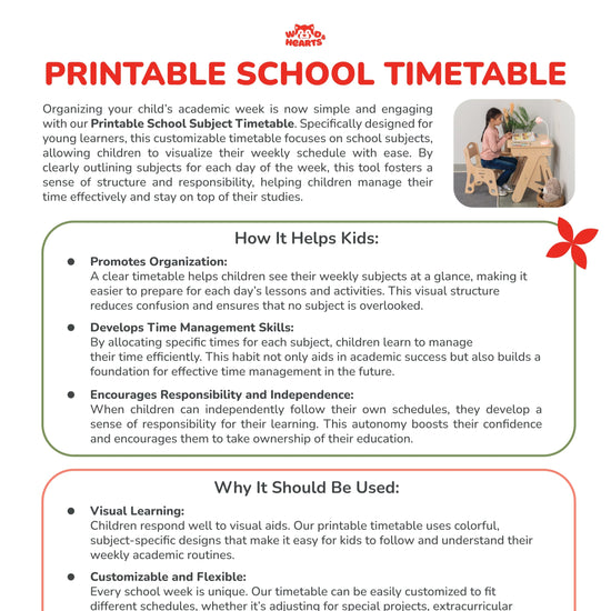 Printable School Timetable FM