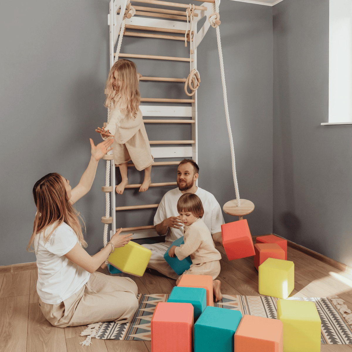 Swedish Wall Gym Set with Accessories