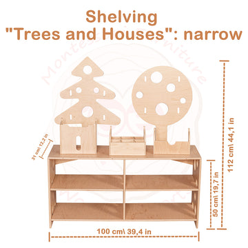 Open Bookshelf for Toys' Storage "Trees and Houses"