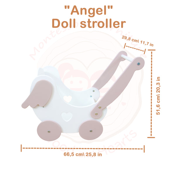 Dolls Stroller for Kids and Push Along Baby Walker "Angel"