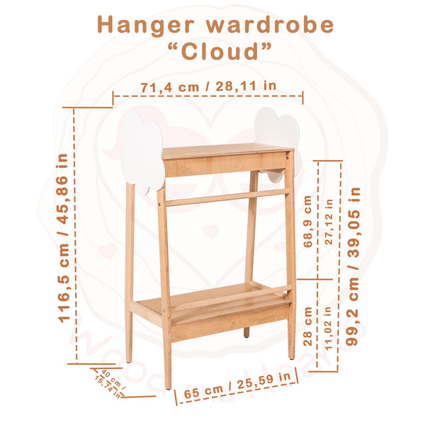 Clothes Rack and Hanger Wardrobe for Kids Nursery
