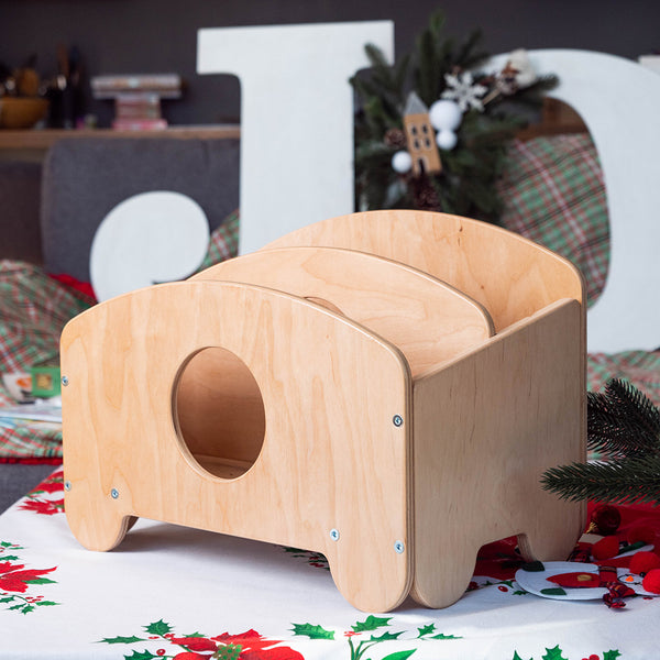 Holzbuchregal für Kleinkinder, tragbare Box "Josie"