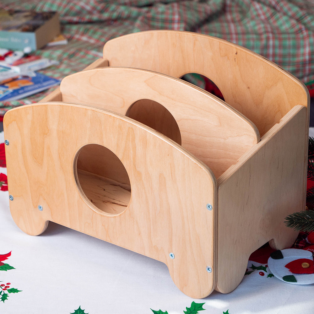 幼児用の木製本棚、ポータブルボックス「ジョシー」
