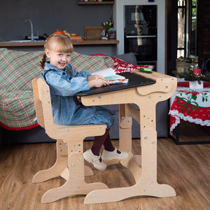Woodandhearts Tour Montessori avec table – Chaise de cuisine