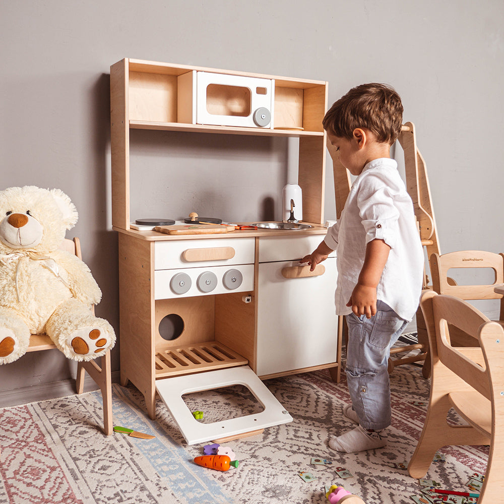Montessori Toys Retro Play Kitchen Set for Kids - Play Kitchen Canada