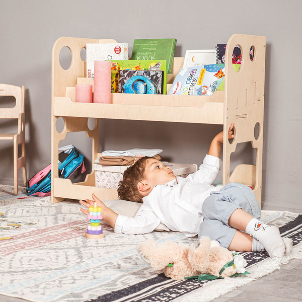 Montessori Regal für Kinderzimmer, Holzbuch "Annie"