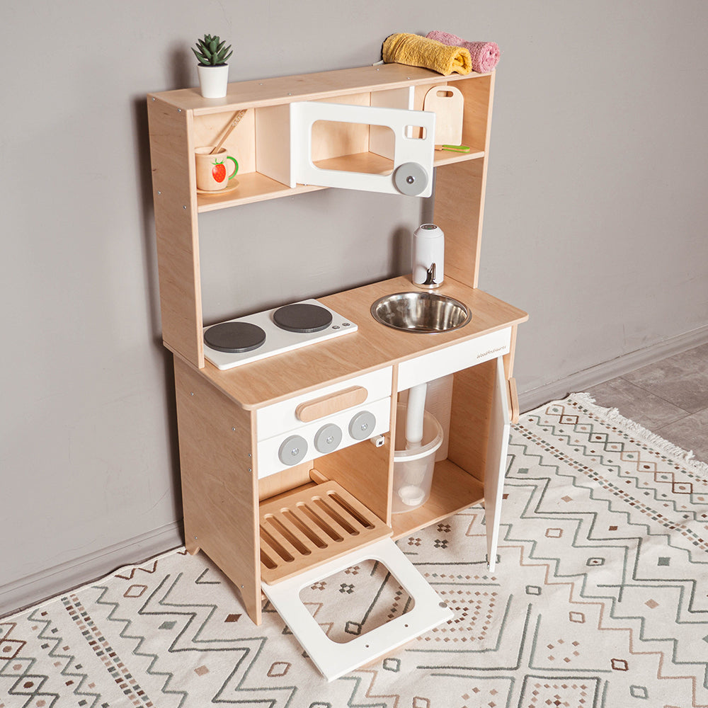 Kids Pretend Play Kitchen, Wooden Montessori Kitchen, Playroom