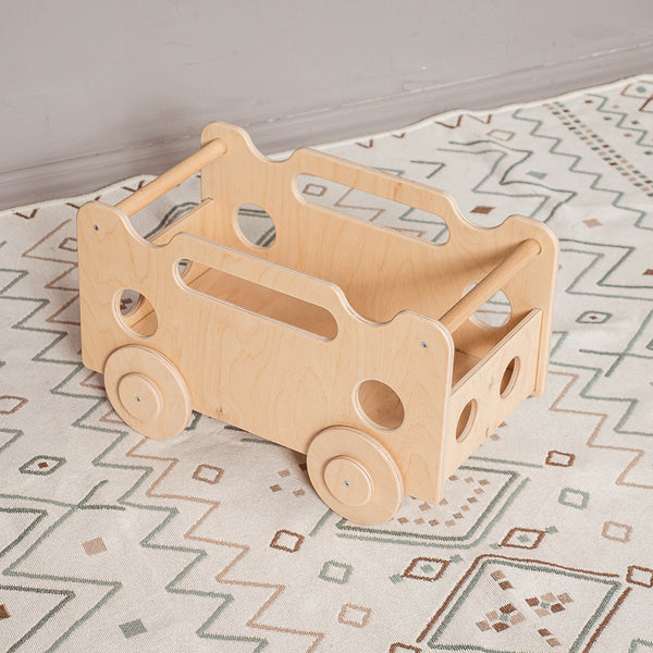 モンテッソーリのおもちゃオーガナイザー、車輪付きボックス「マイカー」