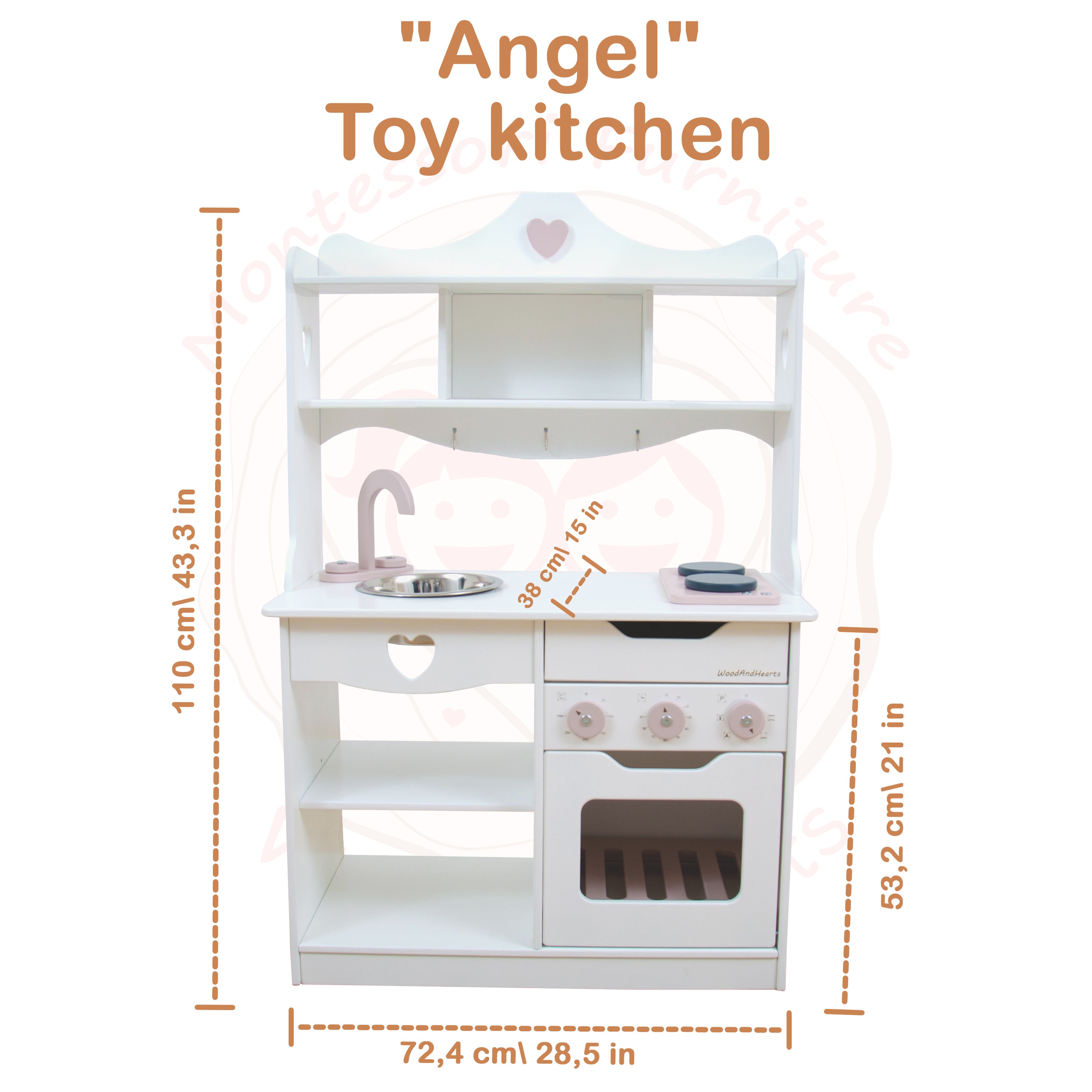 Montessori Kitchen Toys for 2 3 4 5 Years Old, Wooden Toddler Kitchen  Playset, P