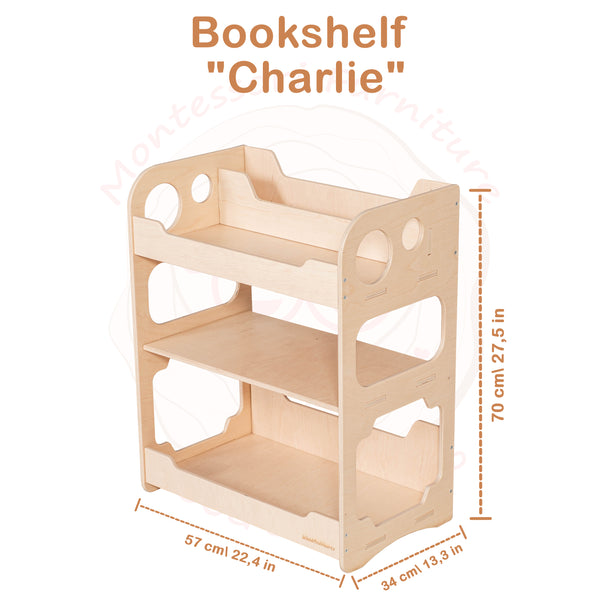 おもちゃの保管のための幼児のオープンブックケース「チャーリー」