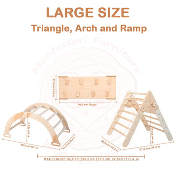 Kids Climbing Set with Balance Board, Triangle, Arch and Ramp