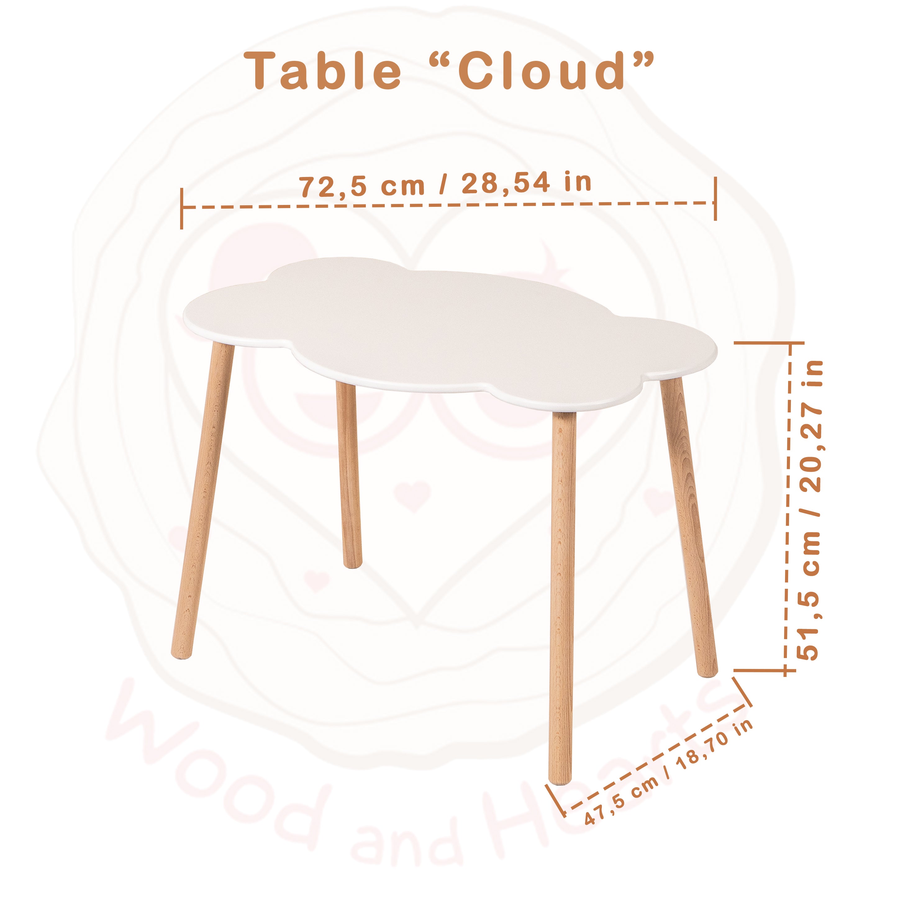 幼児の机と椅子「クラウド」