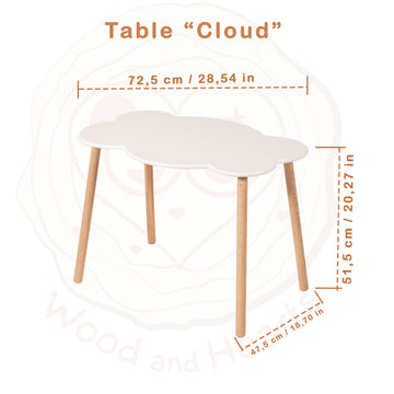 Montessori Wooden Desk "Clouds"